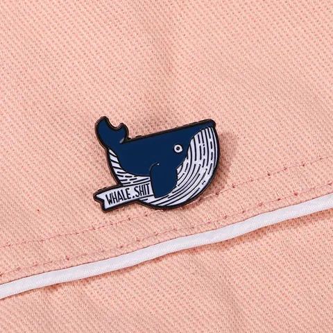 Leuke Cartoon Walvis Legering Emaille Brosche Grappige Brief Slogan Dier Badge Reversspeld Voor Kleding Tas Decor Accessoires