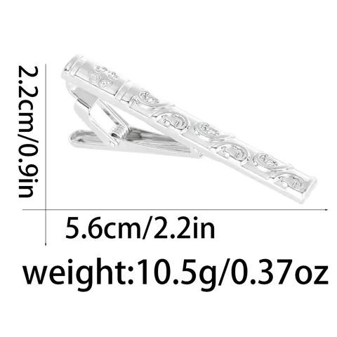 Men Business Alloy Tie Clip Gold Silver Metal Necktie Bar Engraved Geometric Pattern Formal Wedding Suits Accessories Jewelry Gift For Men
