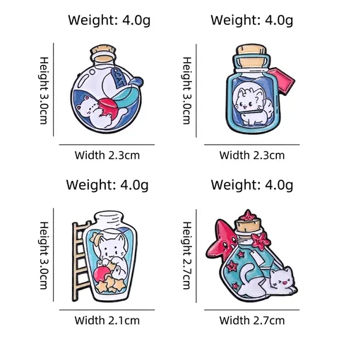 Süße Cartoon Katze Emaille Pin Legierung Flasche Kätzchen Brosche Für Kleidung Tasche Jacke Reversnadel Schmuck Geschenk Damen