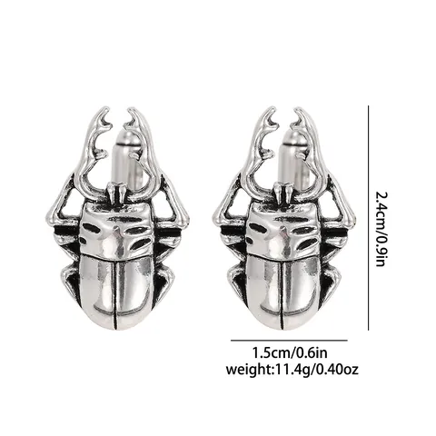 Vintage Alloy Beetle Cufflinks For Men Business Wedding Shirt Accessories Gold Silver Oxidized Stag Beetle Insect Shape Cuff Links