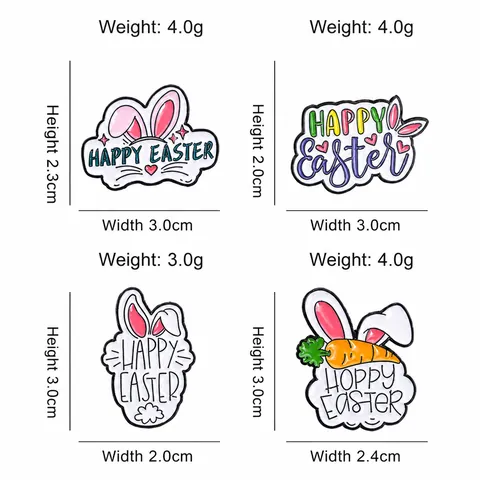 Pasen Konijn Wortel Emaille Broche Pin Cartoon Legering Happy Easter Badge Voor Kleding Tas Decoratie Cadeau Voor Kinderen Volwassenen