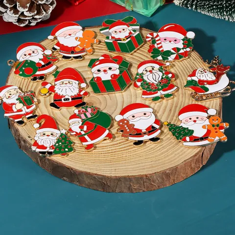 Santa Claus Christmas Refrigerator Magnets Enamel Zinc Alloy Home Decor Seasonal Holiday Festival Gift