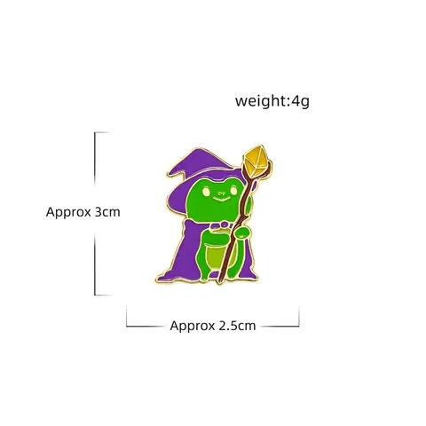 Cute Cartoon Frog Wizard Enamel Pin Brooch Alloy Wizard Frog Badge Accessory For Clothing Backpack Bag Hat Jewelry Gift