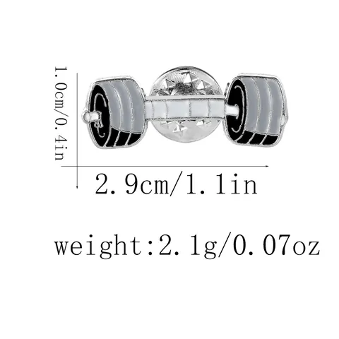 Alloy Enamel Dumbbell Barbell Brooch Pin Cute Cartoon Fitness Sports Badge For Clothes Backpack Decor Men Women Jewelry