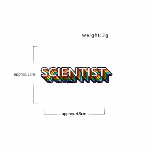 Creative Rainbow Scientist Lettering Enamel Pin Alloy Drip Oil Brooch Personalized Badge For Backpack Clothing Accessory Unisex Jewelry