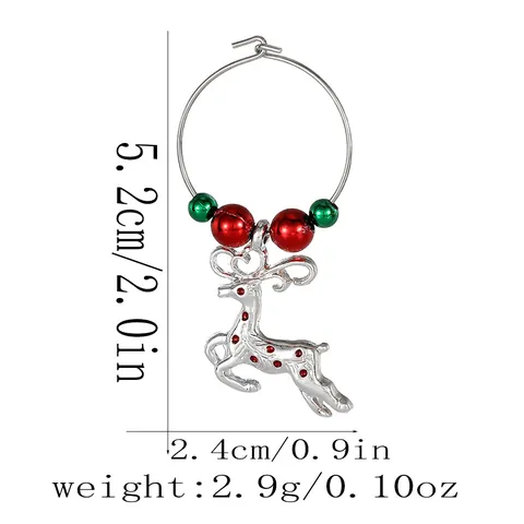 Christmas Wine Glass Charms Zinc Alloy Enamel Identification Rings For Party Banquet Table Decoration Festive Holiday Charms