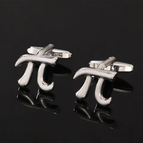 Silver Alloy Mathematical Pi Symbol Cufflinks For Men Business French Shirt Cuff Links Professional Dress Ornaments Jewelry