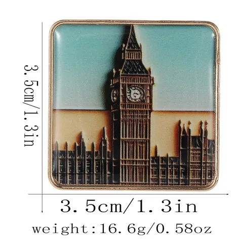 Aimants de Réfrigérateur Monuments Célèbres du Monde Souvenirs Rétro Alliage de Zinc Émaillé Statue de la Liberté Tour Eiffel Big Ben