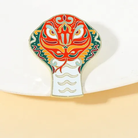 Broche de Cabeza de Serpiente Cobra de Esmalte Creativo Aleación Esmalte de Goteo Insignia de Animal para Año del Zodiaco Decoración de Ropa Sombrero Mochila Unisex