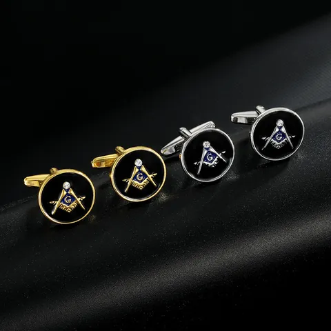 Herren Zirkel Winkelmaß Freimaurer Logo Accessoire Legierung Emaille Manschettenknöpfe Schleife Brosche Abzeichen Gold Silber Strass Schmuck