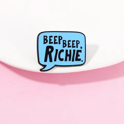 Speech Bubble Enamel Pin BEEP BEEP RICHIE Personalized Alloy Dialogue Box Brooch Badge For Clothing Bags Jewelry Gift