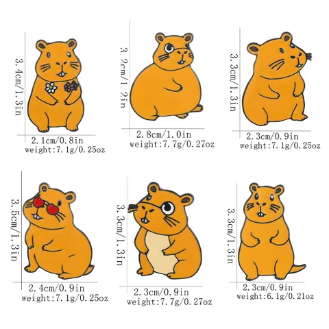 Cute Cartoon Capybara Enamel Pin Brooch Alloy Animal Lapel Badge Decor For Backpack Clothing Accessories Gift Women Men
