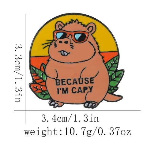 Cute Cartoon Capybara Enamel Pin Set Wearing Sunglasses Metal Badge Fun Peace Love Letter Brooch For Clothing Backpack Decor