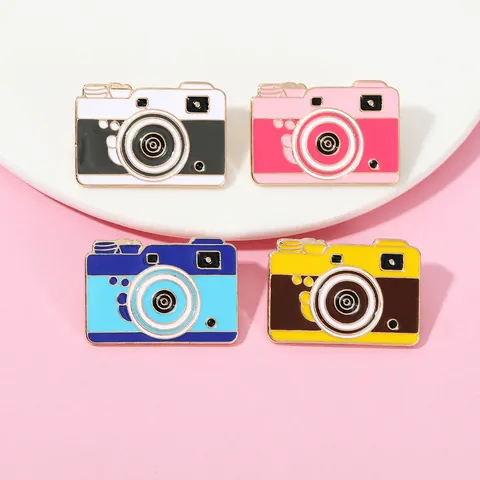 Broche de Aleación con Diseño de Cámara Vintage Esmaltado Insignia de Fotografía Creativa Para Mochila Ropa Accesorios de Moda Decorativos Regalo Unisex