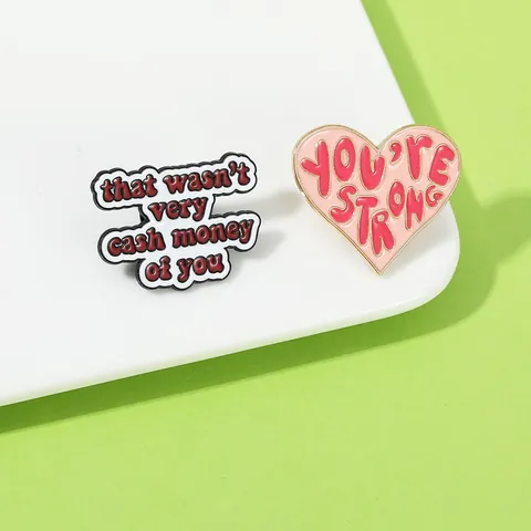Alloy Enamel Pin Brooch Set Motivational Heart Cloud Design Slogan Badge For Clothes Bag Decoration Unisex Accessories
