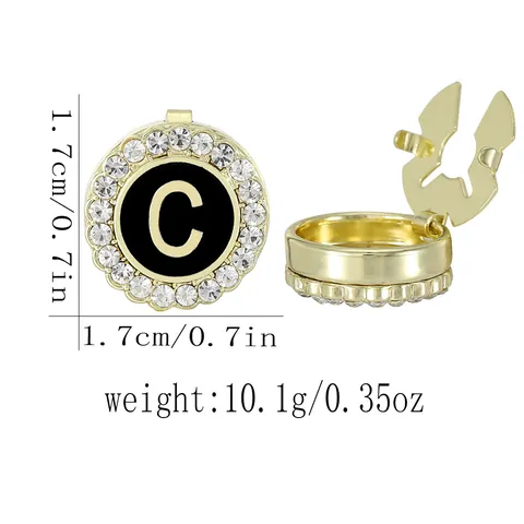 Gold Plated Alloy Letter Button Covers For Men Shirt Rhinestone Enamel Alphabet Cufflinks Business Wedding Accessory