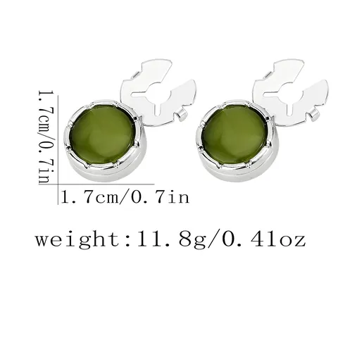 Cubrebotones de Camisa de Aleación Redonda de Moda Con Piedra Ojo de Gato Sintética Gemelos Decorativos Unisex Elegantes Accesorios