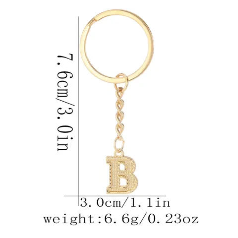 Mode Alphabet Buchstabe Schlüsselanhänger Gold Überzogen Metall Gitterstruktur Initial Schlüsselring Für Tasche Charme Damen Herren Schmuck