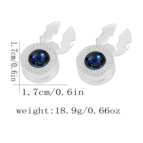 Luxury Alloy Round Zirconia Button Covers For Shirts Vintage Geometric Rhombus Metal Carving Rhinestone Cufflinks Accessories