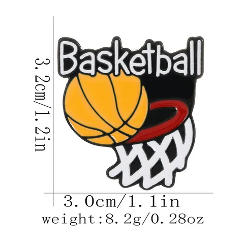 Creative Basketball Enamel Pin Peace Love Basketball Sport Theme Alloy Brooch Badge For Clothes Bags Hats Jewelry Gift