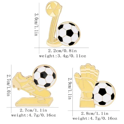 Ensemble de Broches en Émail Thème Football Trophée Chaussure de Foot Badge Déco Sac à Dos Créatif Sport Alliage Épinglette Cadeau Unisexe