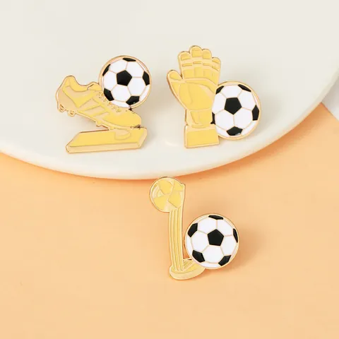 Ensemble de Broches en Émail Thème Football Trophée Chaussure de Foot Badge Déco Sac à Dos Créatif Sport Alliage Épinglette Cadeau Unisexe