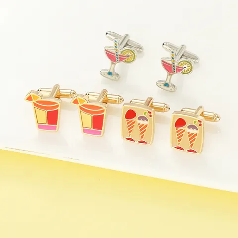 Minimalist Alloy Drip Oil Geometric Cufflinks For Men French Shirt Cuff Buttons Business Party Fashion Suit Jewelry