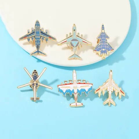 Military Fighter Jet Enamel Brooch Badge Alloy Airplane Lapel Pin Backpack Accessories Souvenir Gift For Men Women