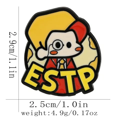 MBTI 16 Personality Metal Enamel Pin Cartoon Character Alloy Brooch Personality Badge For Backpack Clothes Jewelry Gift