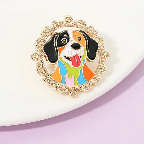 Süße Cartoon Katze Hund Emaille Pin Brosche Vintage Legierung Tier Abzeichen Für Rucksack Kleidung Mode Revers Pin Unisex Schmuck
