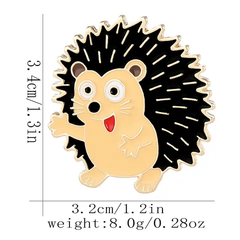 Cute Cartoon Hedgehog Enamel Pin Alloy Animal Badge Backpack Clothes Decor Jewelry Brooch Gift For Students Unisex