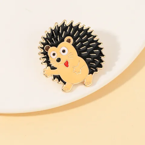 Cute Cartoon Hedgehog Enamel Pin Alloy Animal Badge Backpack Clothes Decor Jewelry Brooch Gift For Students Unisex