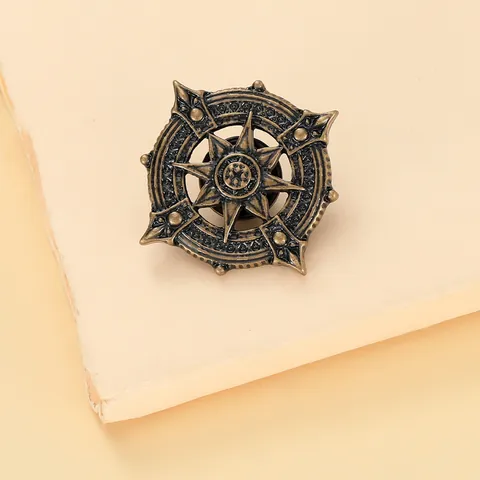 Spilla a Forma di Bussola e Stella in Lega di Bronzo Vintage Stile Britannico Ancora Nautica Spilla per Uomo Donna Accessori per Abiti