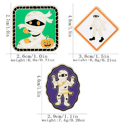 Süße Cartoon Mumie Emaille Brosche Pin Halloween Kürbis Abzeichen Legierung Metall Anstecknadel Für Rucksack Kleidung Dekoration