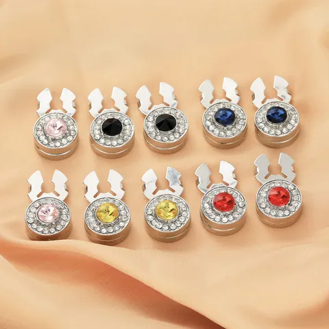 Vintage Legierung Strass Knopfabdeckungen Für Damen Herren Hemdkragen Dekorative Clips Elegante Kristall Manschettenknöpfe