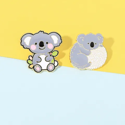 Spilla Creativa a Forma di Koala Cartone Animato Carino Lega Smalto Spilla per Zaino Vestiti Decorazione