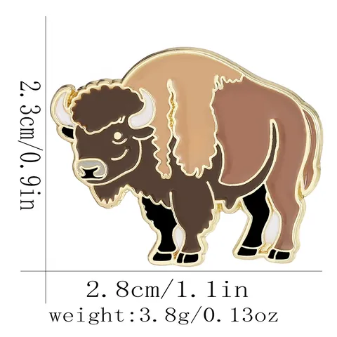 Kreative Cartoon Bison Legierung Emaille Brosche Personalisierte Tier Yak Abzeichen Für Rucksack Kleidung Dekoration Unisex Schmuck