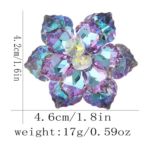 Elegant Crystal Flower Decorative Button Cufflinks For Wedding Banquet Suits Women Men Faceted Iridescent Rhinestone Jewelry Accessory