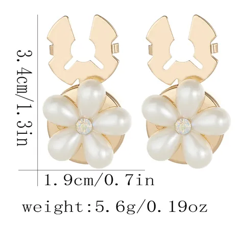 Elegant Floral Faux Artificial Pearl Rhinestone Cufflinks Gold Plated Alloy Flower Decorative Button Suit Shirt Accessories For Women
