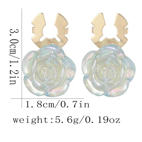 Vintage Rose Flower Shirt Collar Clips Alloy Resin Floral Button Covers For Women Elegant Dress Scarf Buckle Accessory
