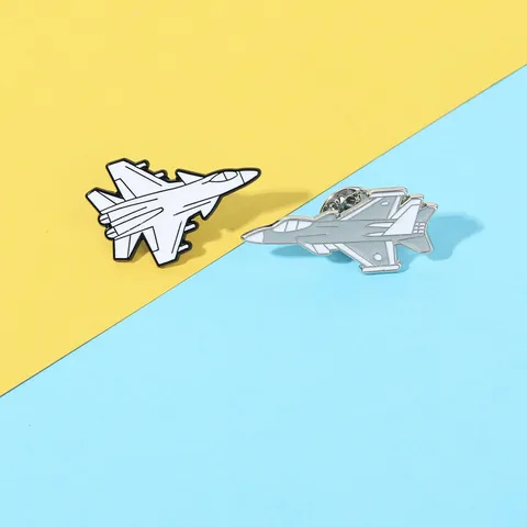 Alloy Fighter Jet Airplane Enamel Brooch Pin Aviation Model Badge For Unisex Clothes Bag Backpack Accessories Decoration