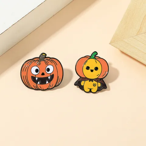 Halloween Pumpkin Ghost Enamel Pin Cartoon Funny Metal Brooch Alloy Drip Oil Badge Clothing Accessory For Festival Party Unisex