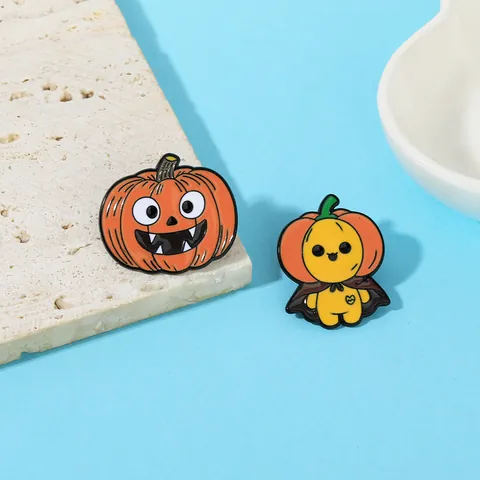 Halloween Pumpkin Ghost Enamel Pin Cartoon Funny Metal Brooch Alloy Drip Oil Badge Clothing Accessory For Festival Party Unisex