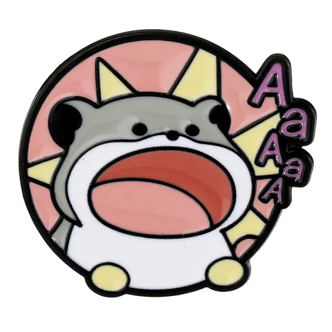 Süßer Cartoon Hamster Emaille Pin Runder Legierung Badge Brosche Mit Aaaaa Ding Yeah Good Buchstaben Für Kleidung Taschen Student Zubehör