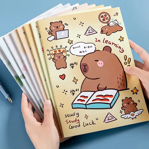 Softcover Gelinieerd Notizboek Journal Genaaid Gebonden Cartoon Dier Artistieke Schrijfblokken Voor School Kantoor Studenten Schrijfwaren