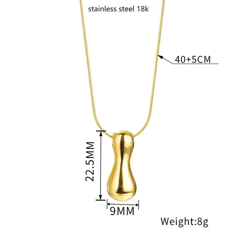 Bubble Letter Pendant Necklace For Women 18K Gold Plated Titanium Steel Balloon Initial Necklace Fashion Jewelry