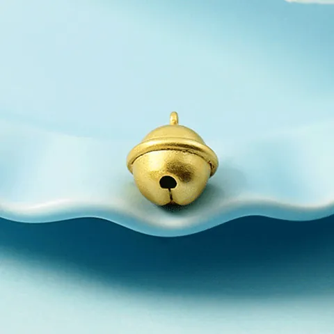 Matte Copper Bell Pendant Charm For DIY Jewelry Making Frosted Gold Silver Plated Ball Accessory For Bracelet Necklace