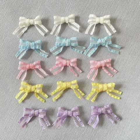 Mini Fiocchi di Nastro in Tessuto Fatti a Mano Accessori Decorativi Per Artigianato DIY Calze Intimo Vestiti Bambole Animali