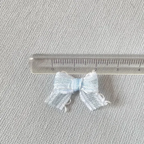 Mini Lazos Rayados Hechos a Mano Con Borde de Encaje Accesorios de Costura DIY para Ropa de Muñecas BJD