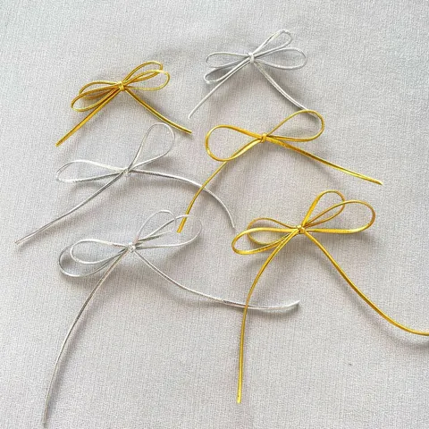 Handgefertigte Metallische PU-Leder Schleife DIY Zubehör Für Kleidung Taschen Handyhüllen Gold Silber Schleifenknoten Basteldekor
